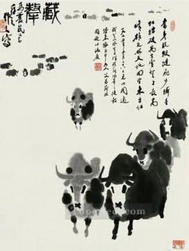 Chino Painting - Wu zuoren equipo de ganado chino antiguo
